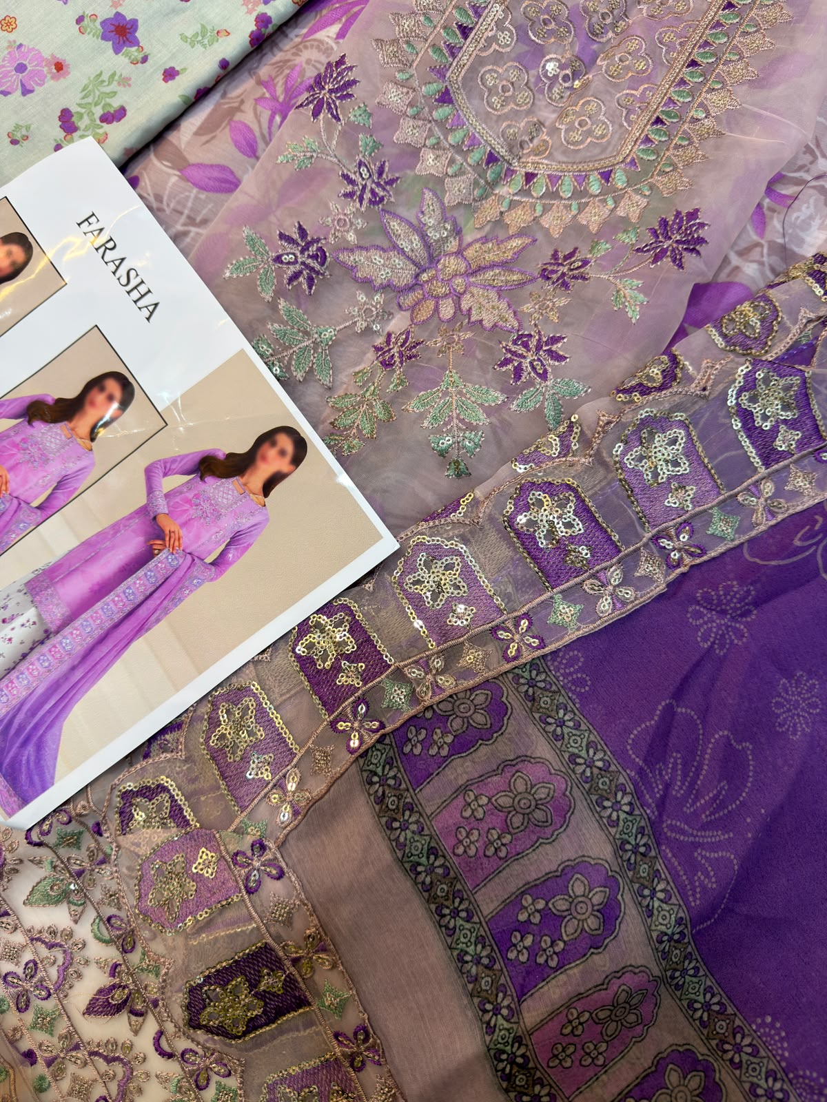 Farasha lawn Embroidery 3 piece Unstitched (Order Code: Af-12)