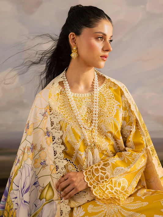 Mahnur 3-Piece Chikankari Shirt with Embroidered Dupatta