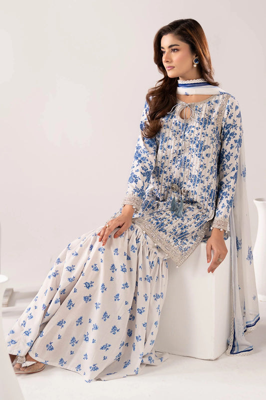 3-Piece Embroidered Lawn Chikankari Suit with Embroidered Dupatta