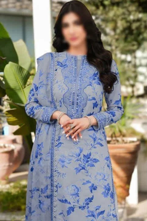 Aneelas Lawn Embroidered & Printed 3 Piece Suit