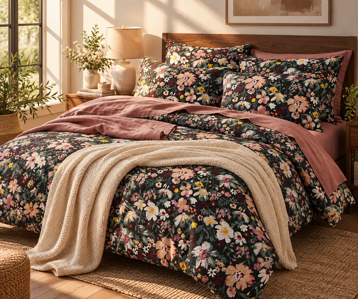 Ideas King Size Fitted Bedsheet – Cotton with 2 Pillow Covers | A.F Designer