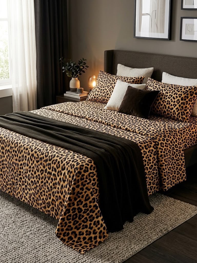 Ideas Wild Luxe Leopard Print Bedsheet | A.F Designer