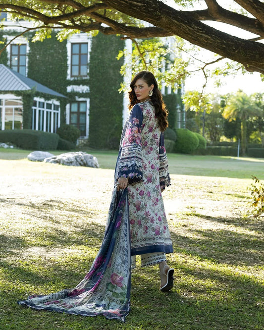 Elaf Blue Luxury Lawn 3 Piece Unstitched