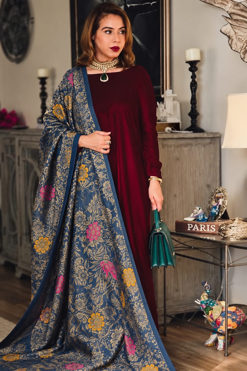 Mina Kani Reversible Twin Shawl Moonlight – Warm Fabric