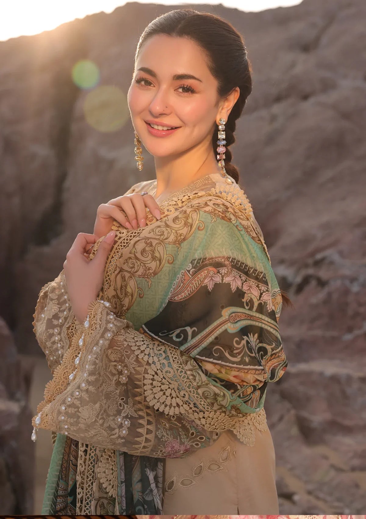 Imrozia Brown Luxury Lawn Chikankari