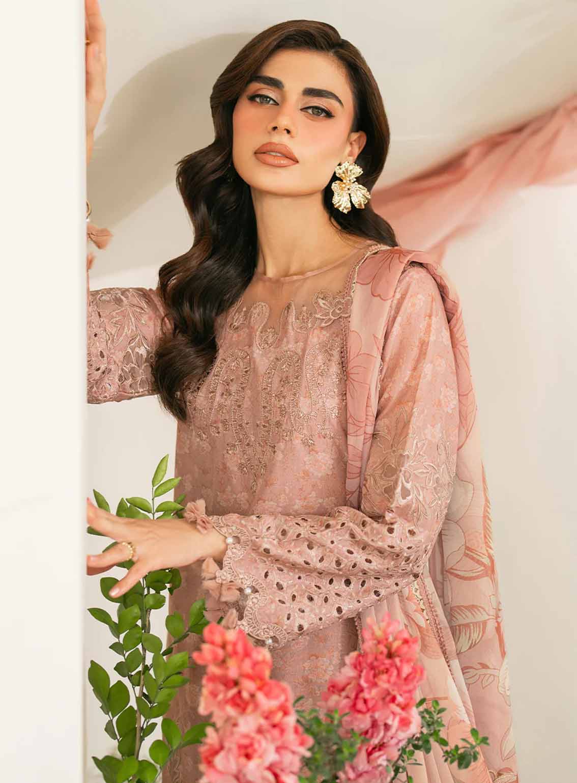 Iznik lawn Embroidery piece Unstitched order code (Af-19)