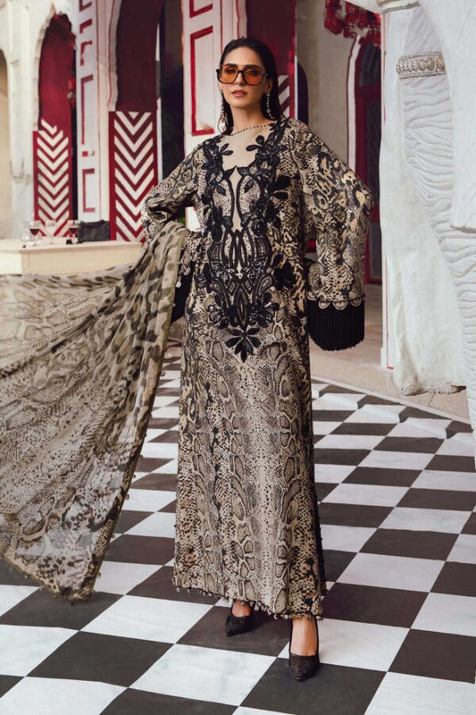 Maria B  lawn Embroidery 3 piece Unstitched order code (Af-25)