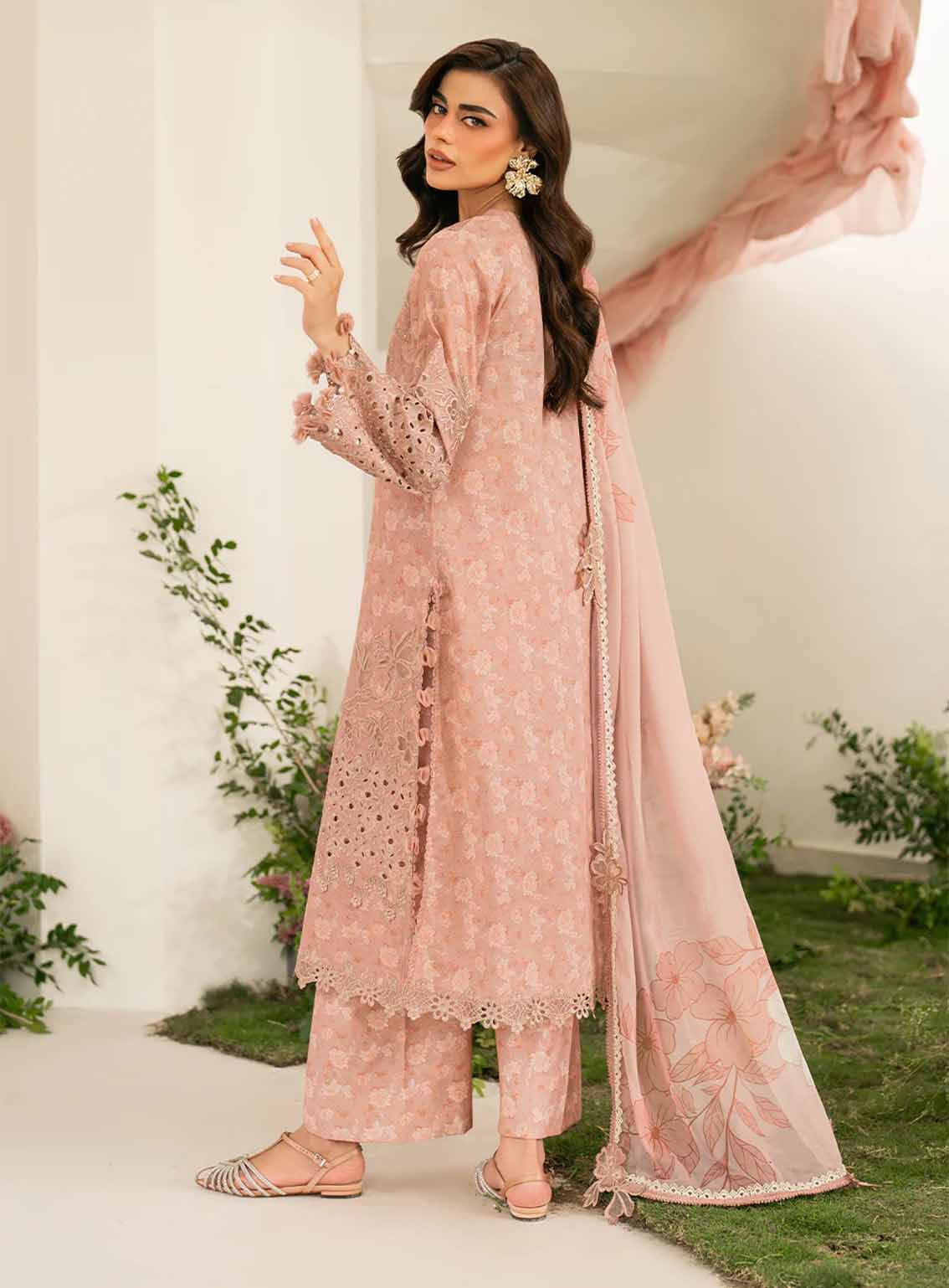 Iznik lawn Embroidery piece Unstitched order code (Af-19)