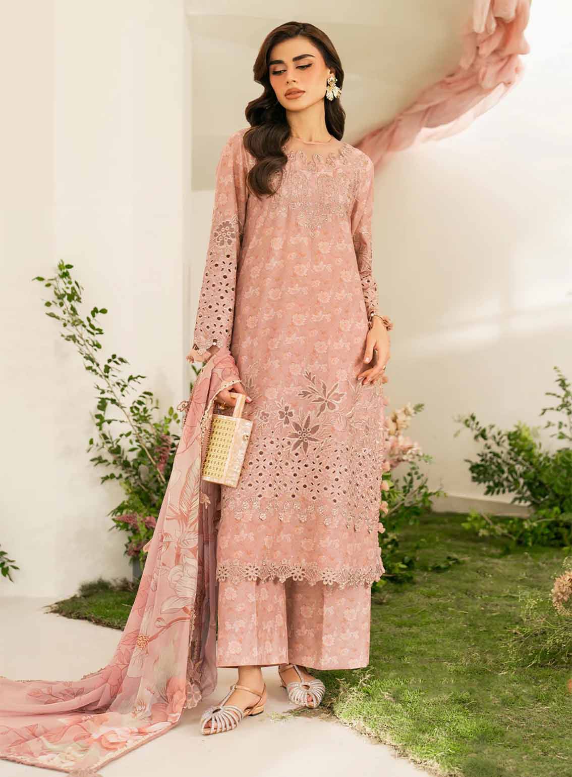 Iznik lawn Embroidery piece Unstitched order code (Af-19)