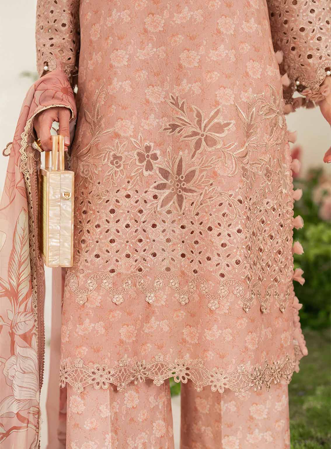 Iznik lawn Embroidery piece Unstitched order code (Af-19)
