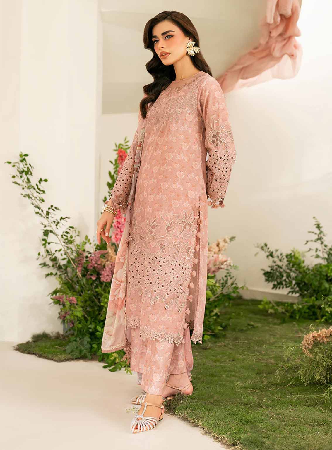Iznik lawn Embroidery piece Unstitched order code (Af-19)