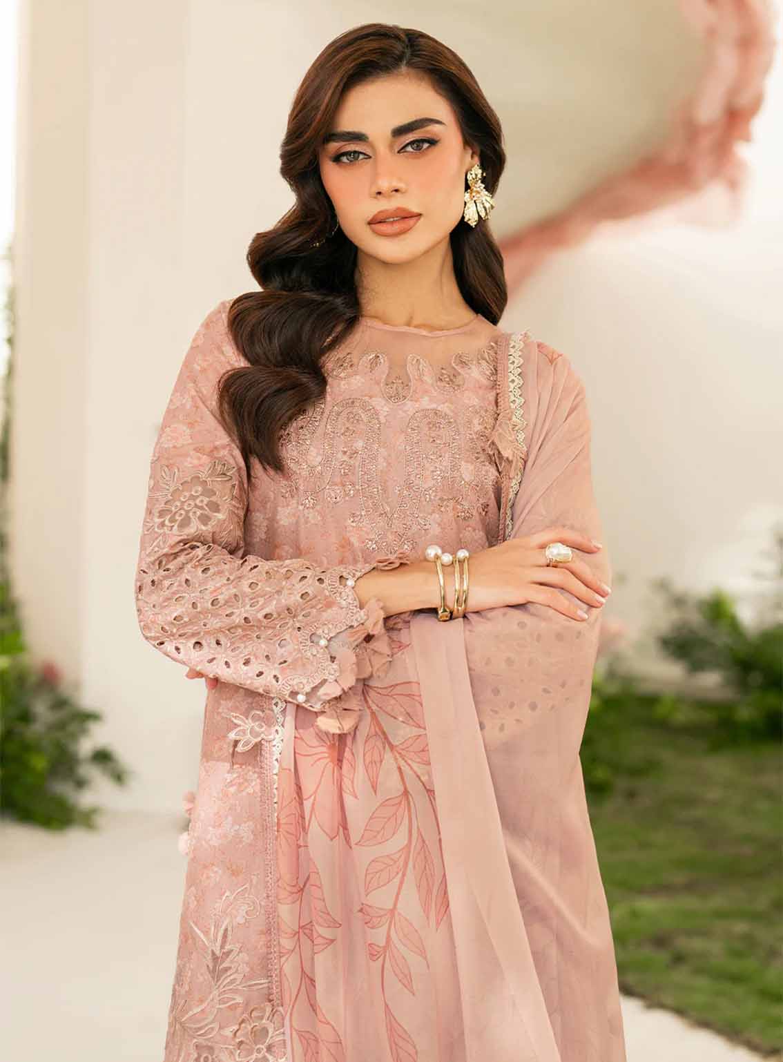 Iznik lawn Embroidery piece Unstitched order code (Af-19)