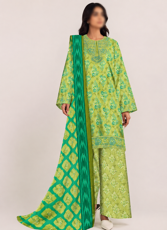 Sapphire lawn Embroidery 3 piece Unstitched order code (Af-04)