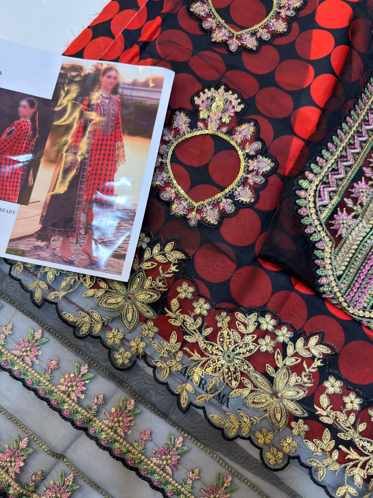 Charizma lawn Embroidery 3 piece Unstitched order code (Af-08)