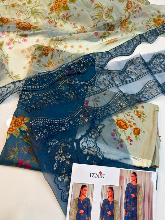 Mohagni lawn Embroidery 3 piece Unstitched (Order Code: Af-30)