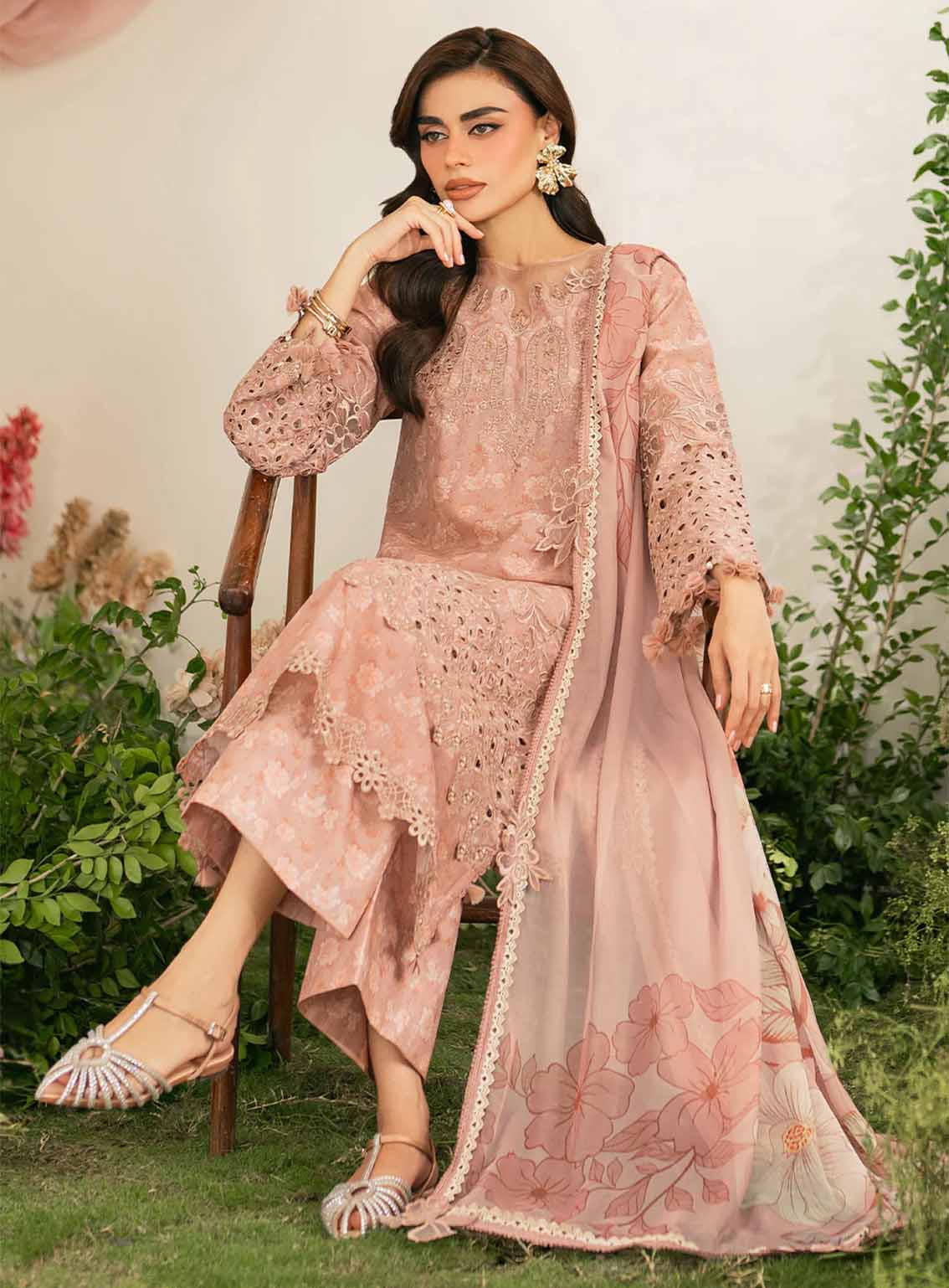 Iznik lawn Embroidery piece Unstitched order code (Af-19)