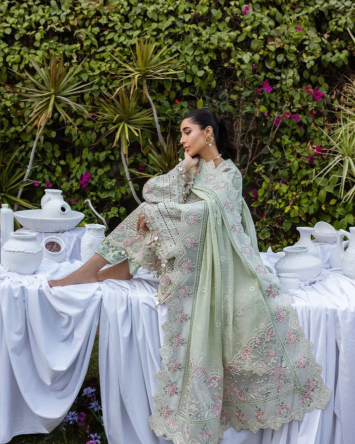 Akbar Aslam Lawn Embroidered Luxury 3-Piece Chikankari Suit