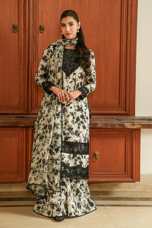 Aneela's lawn Embroidery 3 piece Unstitched (Order Code:  Af-24)