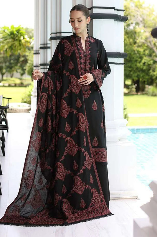 Bareeze 3-Piece Embroidered Dhanak Suit