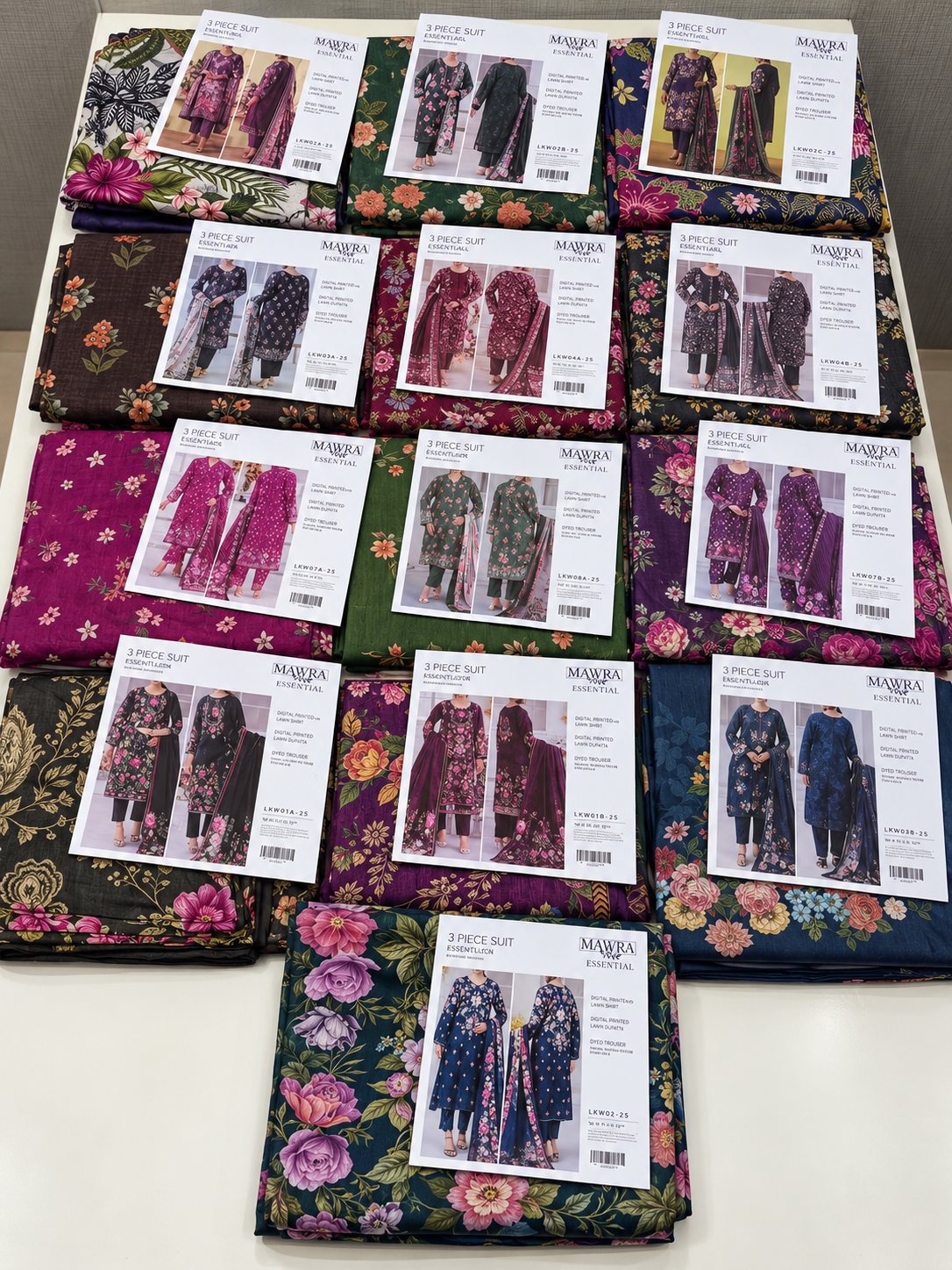 13 Piece Women’s Unstitched Suit Set | 3 Viscose & 10 Printed Khaddar Suits