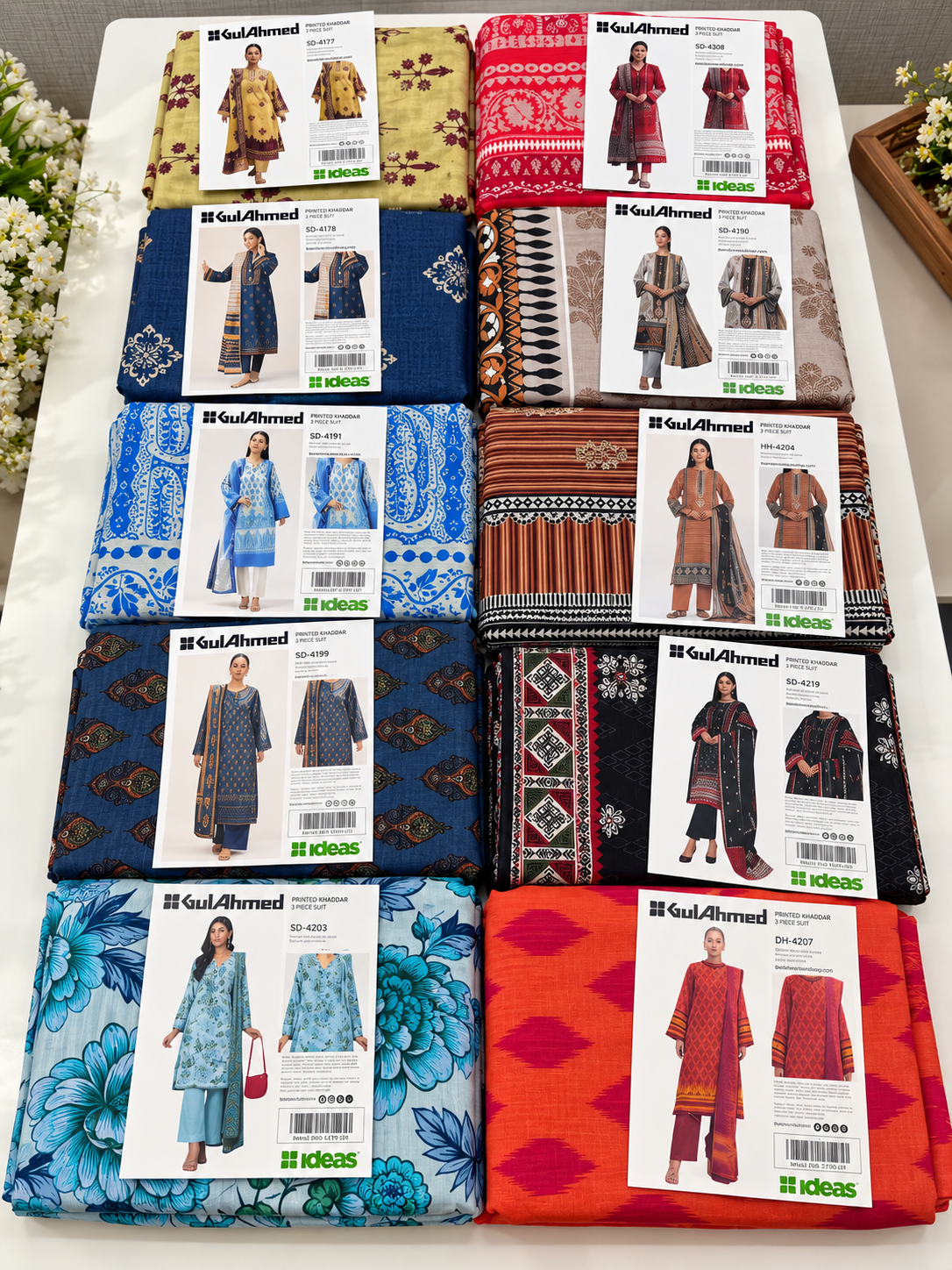 GulAhmed Set of 10 Khaddar Printed 3 Piece Suit | Original Khaddar Collection