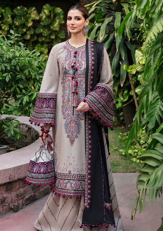 Jazmin Winter Dhanak Embroidered 3-Piece Unstitched Suit