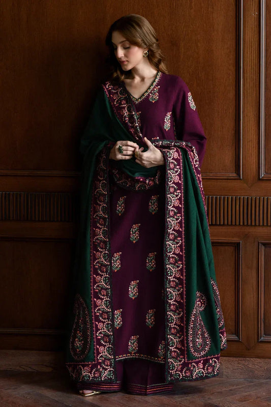 Winter Dhanak Embroidered 3-Piece Unstitched Suit