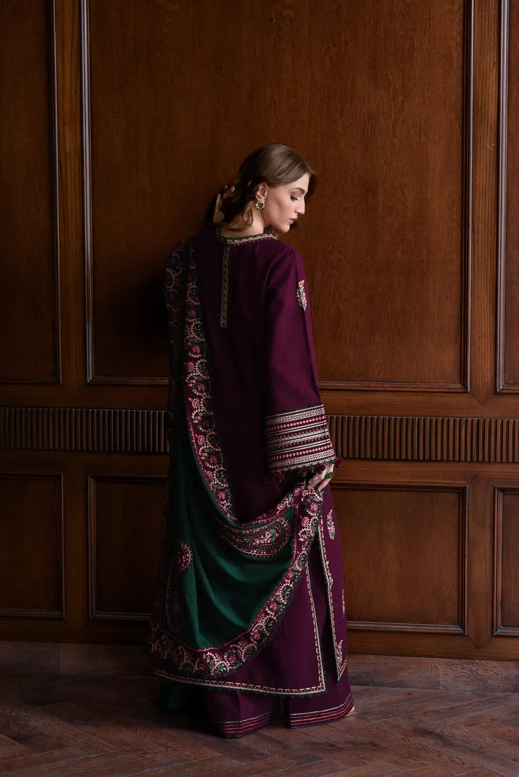 Winter Dhanak Embroidered 3-Piece Unstitched Suit