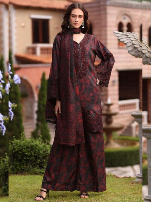 Mohagni lawn Embroidery 3 piece Unstitched order code (Af-29)