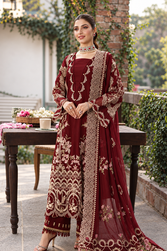 Winter Dhanak Embroidered 3-Piece Unstitched Suit
