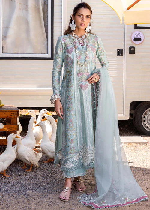 Saira Shakira Mint Green Luxury Lawn Chikankari 3-Piece Unstitched Suit