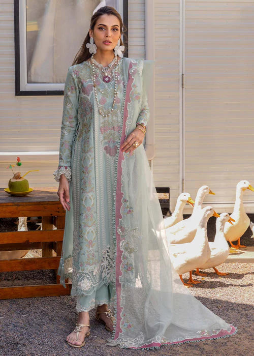 Saira Shakira Mint Green Luxury Lawn Chikankari 3-Piece Unstitched Suit