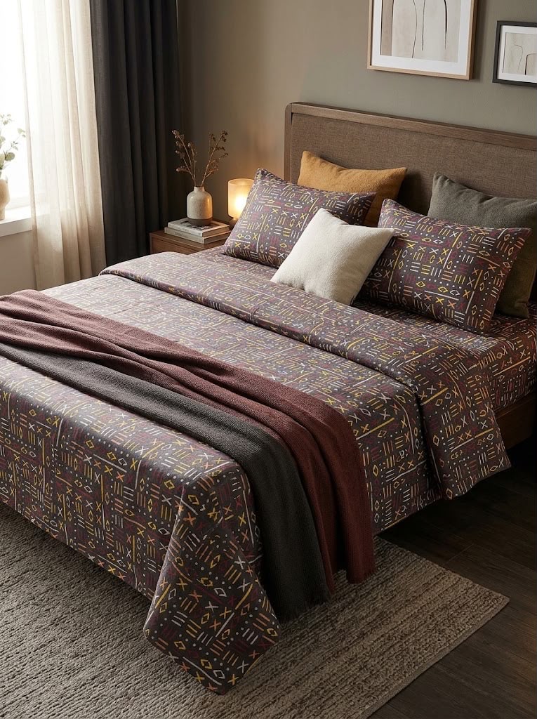 Ideas Urban Geo Pattern Bedsheet | A.F Designer