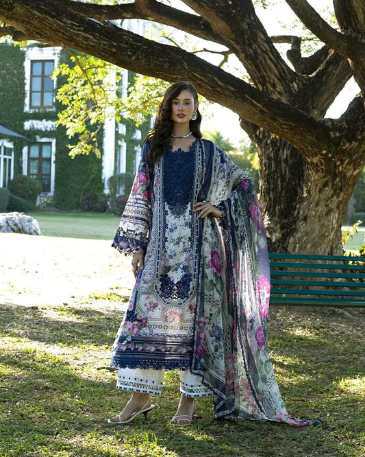 Elaf Blue Luxury Lawn 3 Piece Unstitched