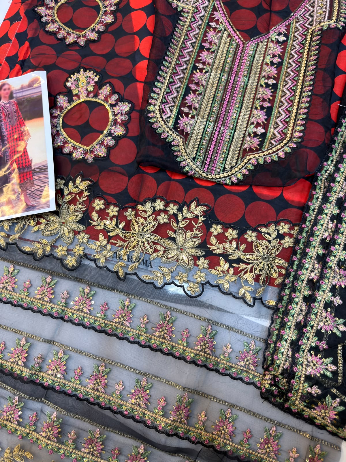 Charizma lawn Embroidery 3 piece Unstitched order code (Af-08)