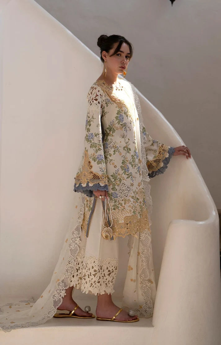 Afrozeh Lawn Embroidered & Printed 3 Piece Suit Stitched Collection