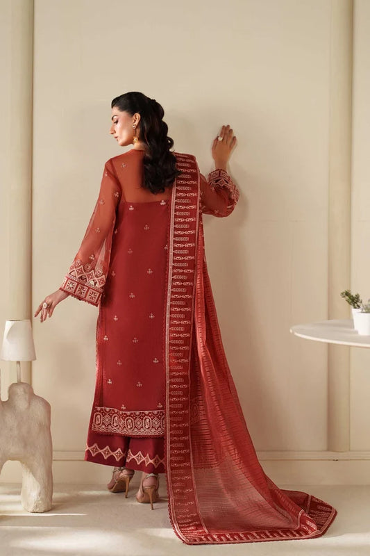 Akbar Aslam Dhanak Embroidered 3-Piece Suit with Embroidered Shawl