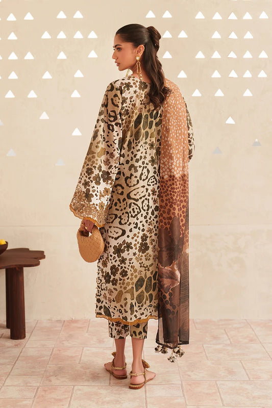 Baroque Stitched Lawn Embroidered & Printed 3 Piece Suit