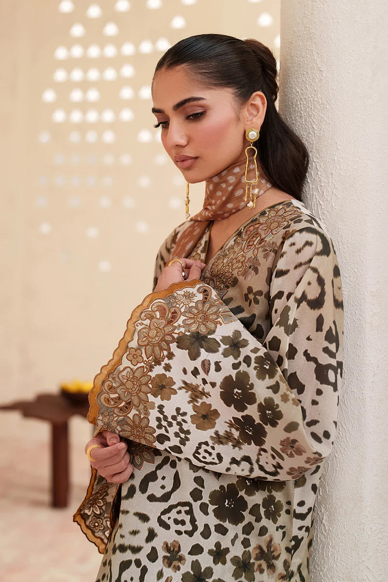 Baroque Stitched Lawn Embroidered & Printed 3 Piece Suit