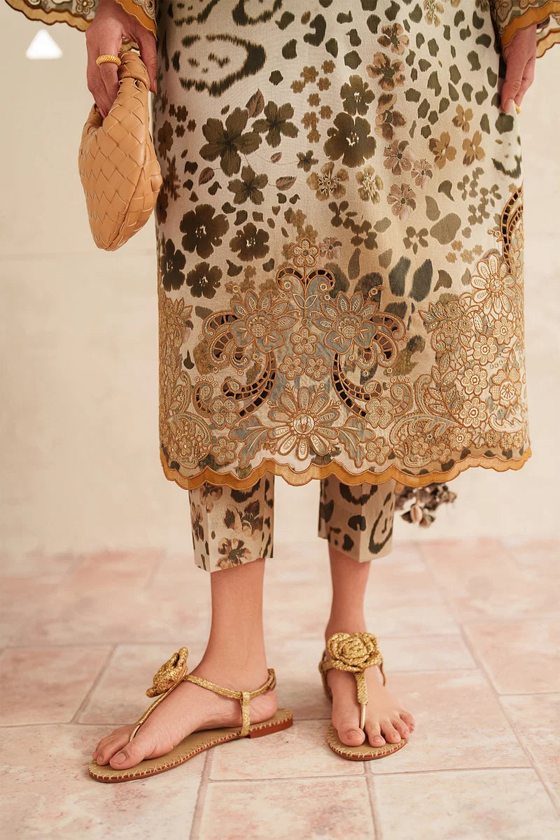 Baroque Stitched Lawn Embroidered & Printed 3 Piece Suit