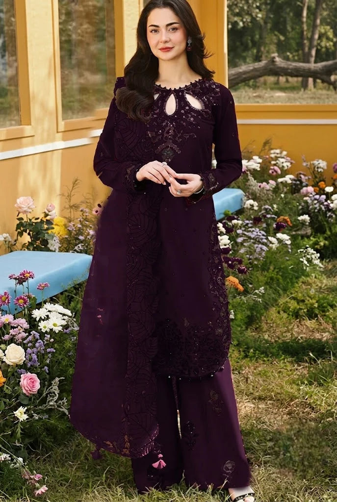 3-Piece Heavy Embroidered Chiffon Suit