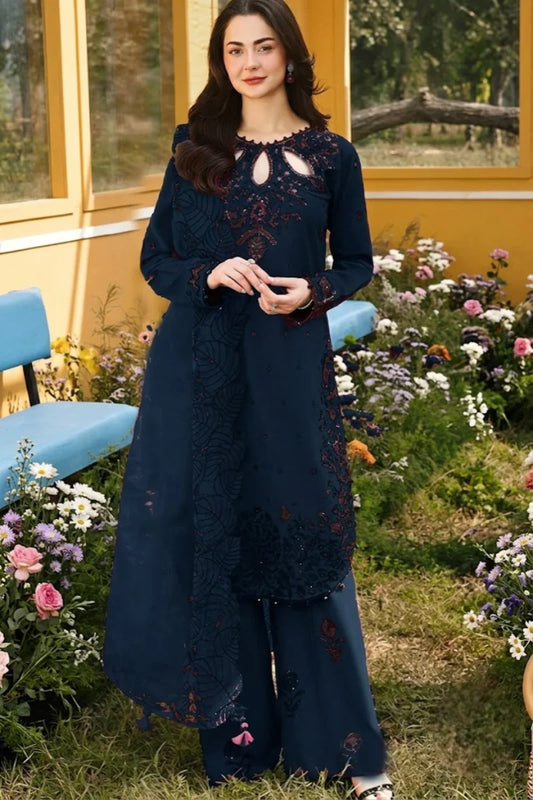 03-Piece Heavy Embroidered Chiffon Suit