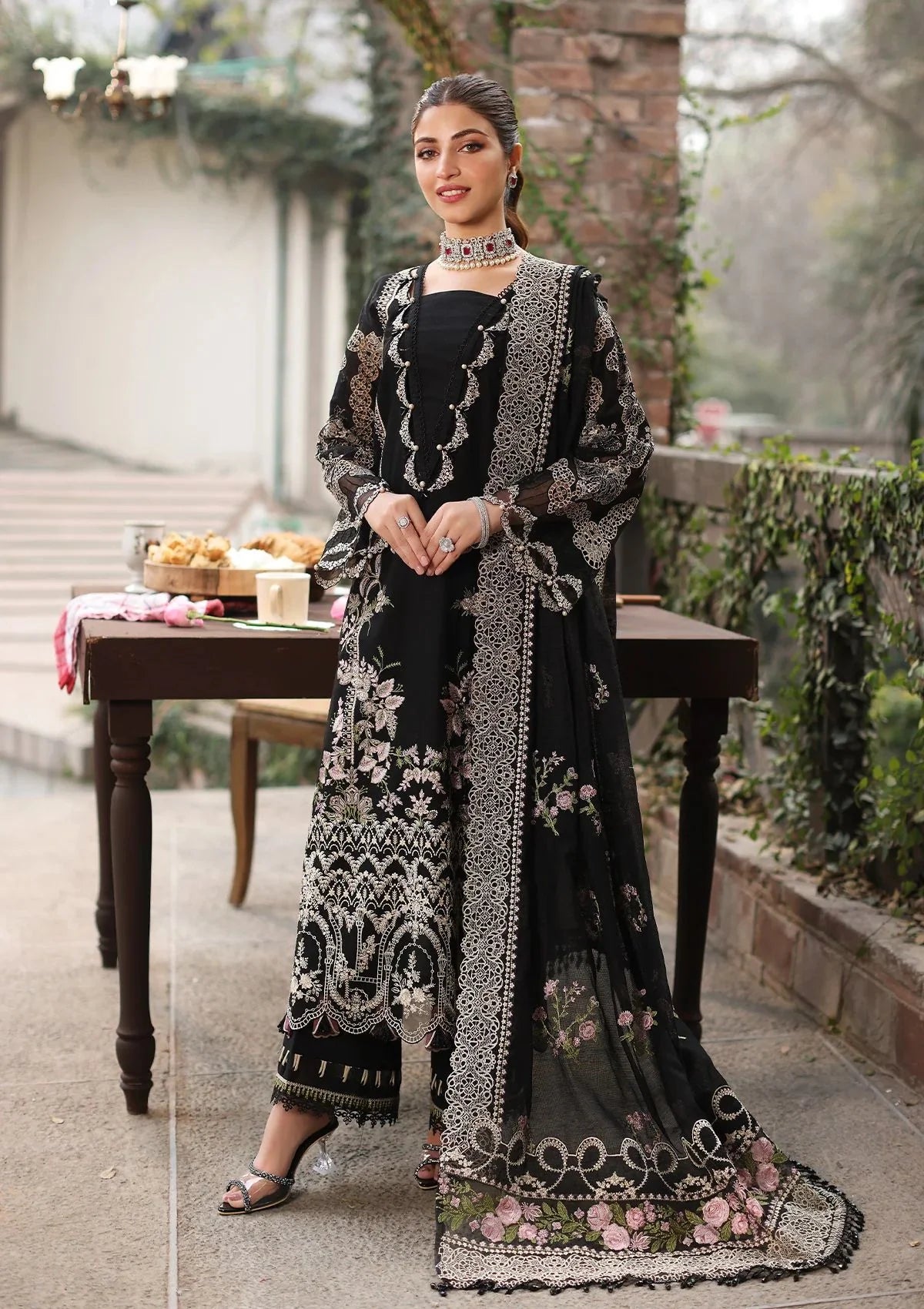 Kahf Winter Dhanak Embroidered 3-Piece Unstitched Suit