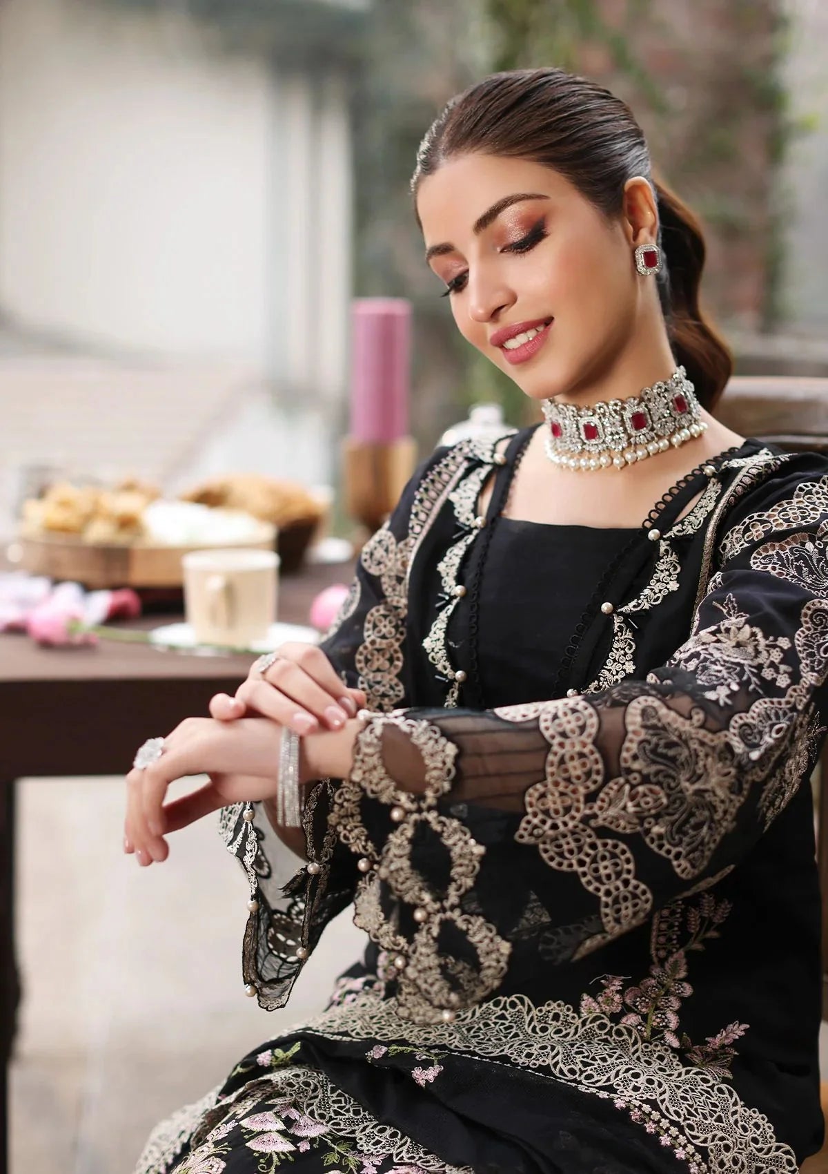 Kahf Winter Dhanak Embroidered 3-Piece Unstitched Suit