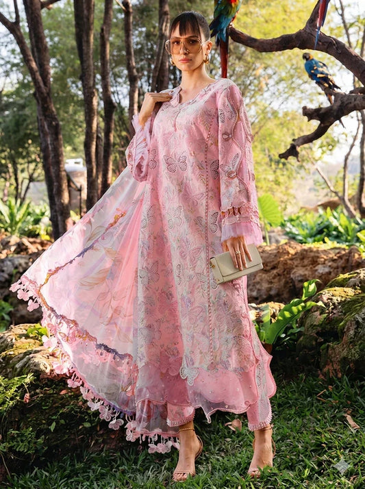 3-Piece Printed Lawn Suit with Chikankari Embroidery