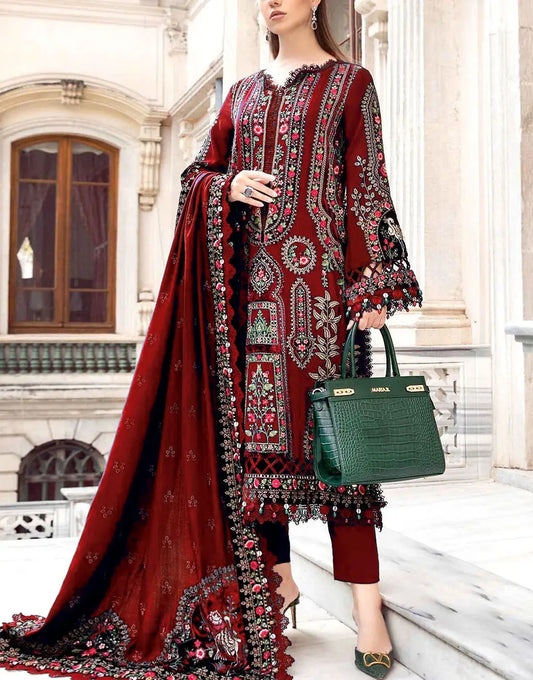 Luxury Dhanak Winter Embroidered 3-Piece Unstitched Suit