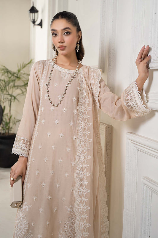 Maria B Dhanak Embroidered 3-Piece Suit with Embroidered Shawl – Winter Collection