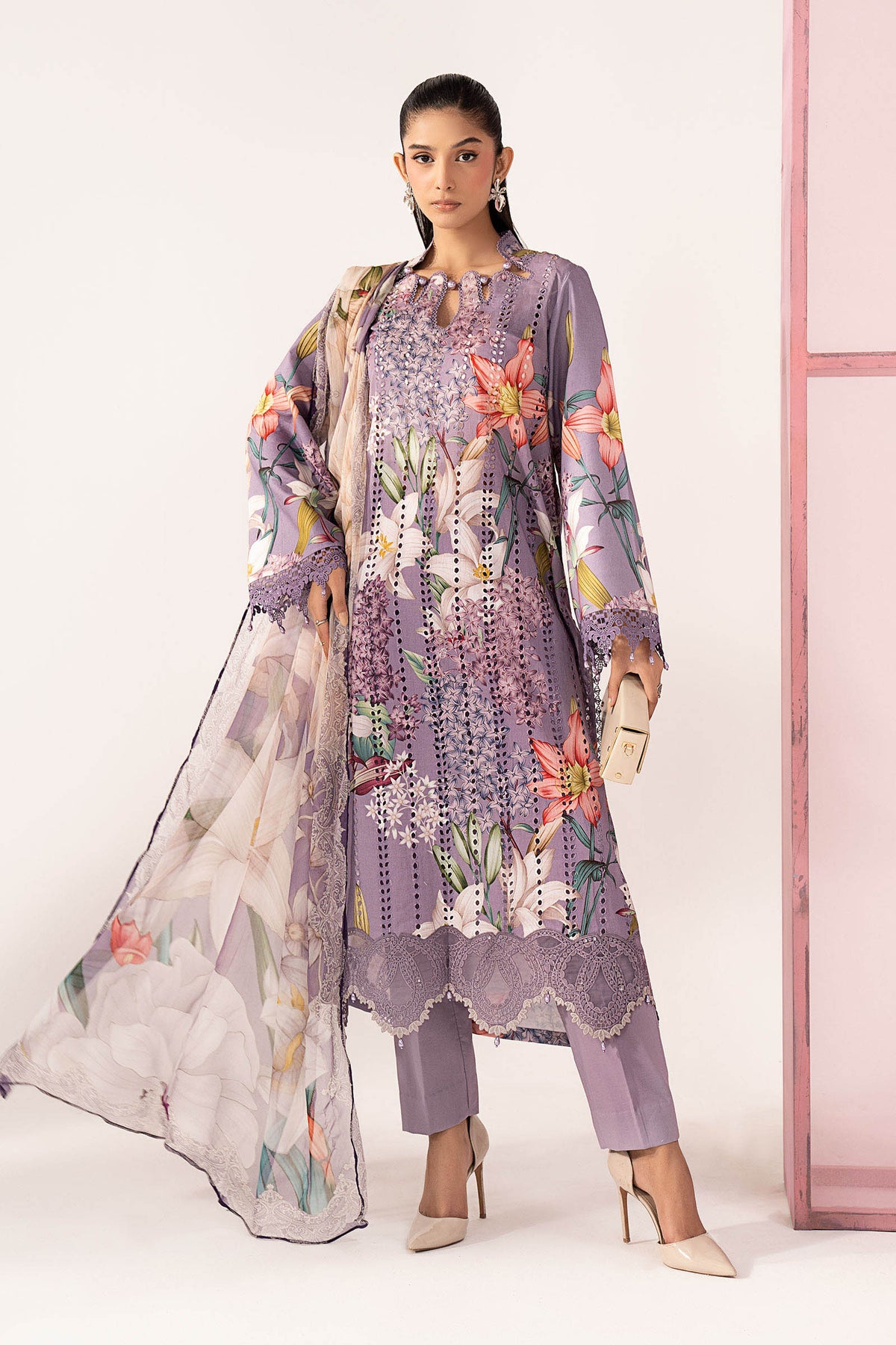 Maria B 3-Piece Embroidered Lawn Chikankari Suit