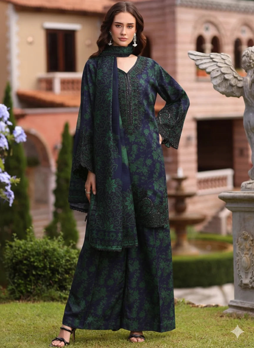 Mohagni Stitched Lawn 3-Piece Suit