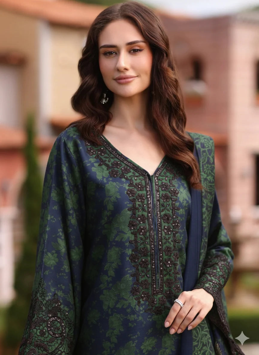 Mohagni Stitched Lawn 3-Piece Suit